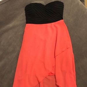 Coral Sweetheart High-Low Strapless Dress